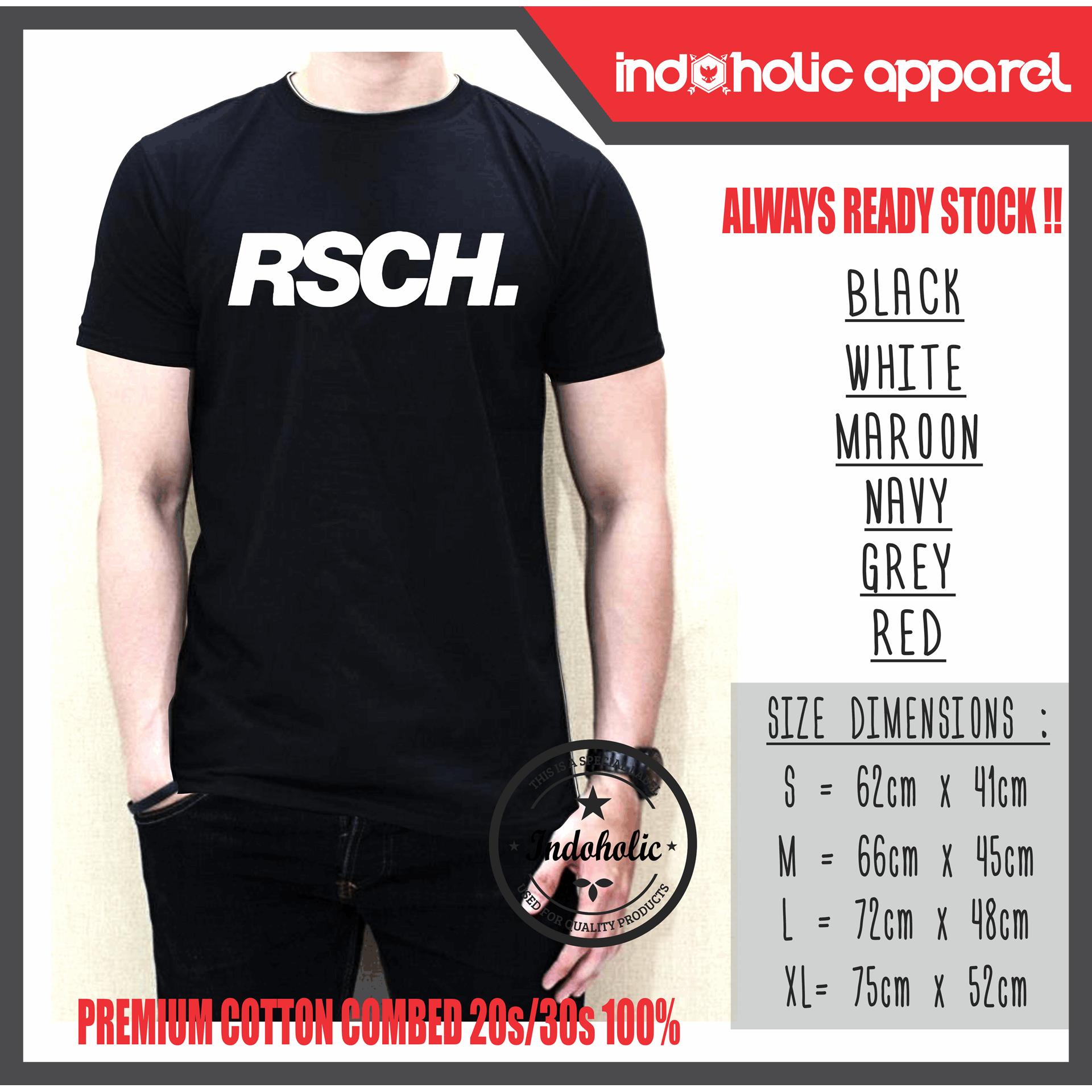 Indoholic Apparel Kaos Distro RSCH Baju Pria Bandung Lengan Tangan Pendek Raglan Reglan Muslim Moslem Premium Lebaran Gildan Murah Keren Wanita Anime