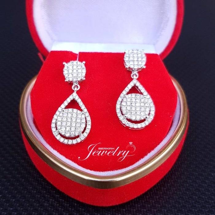 Anting Earing 1,07 Carat Berlian Eropa Emas Wanita Natural Diamond