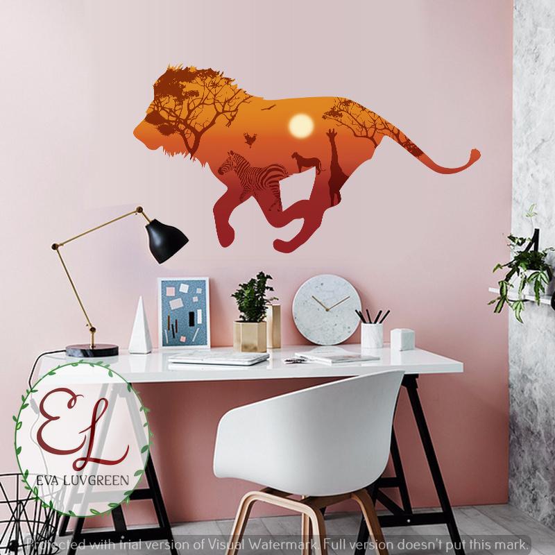 Detail Gambar Eva Luvgreen Wallsticker Singa Wild African Ukuran 60x90cm/ Stiker Dinding/ Stiker Tembok/ Wallpaper Sticker/ Wall Paper Sticker/ Wall Sticker ...