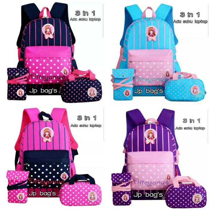 Tas Ransel Anak Sekolah SD Laki Perempuan 3in1 BT Murah 4
