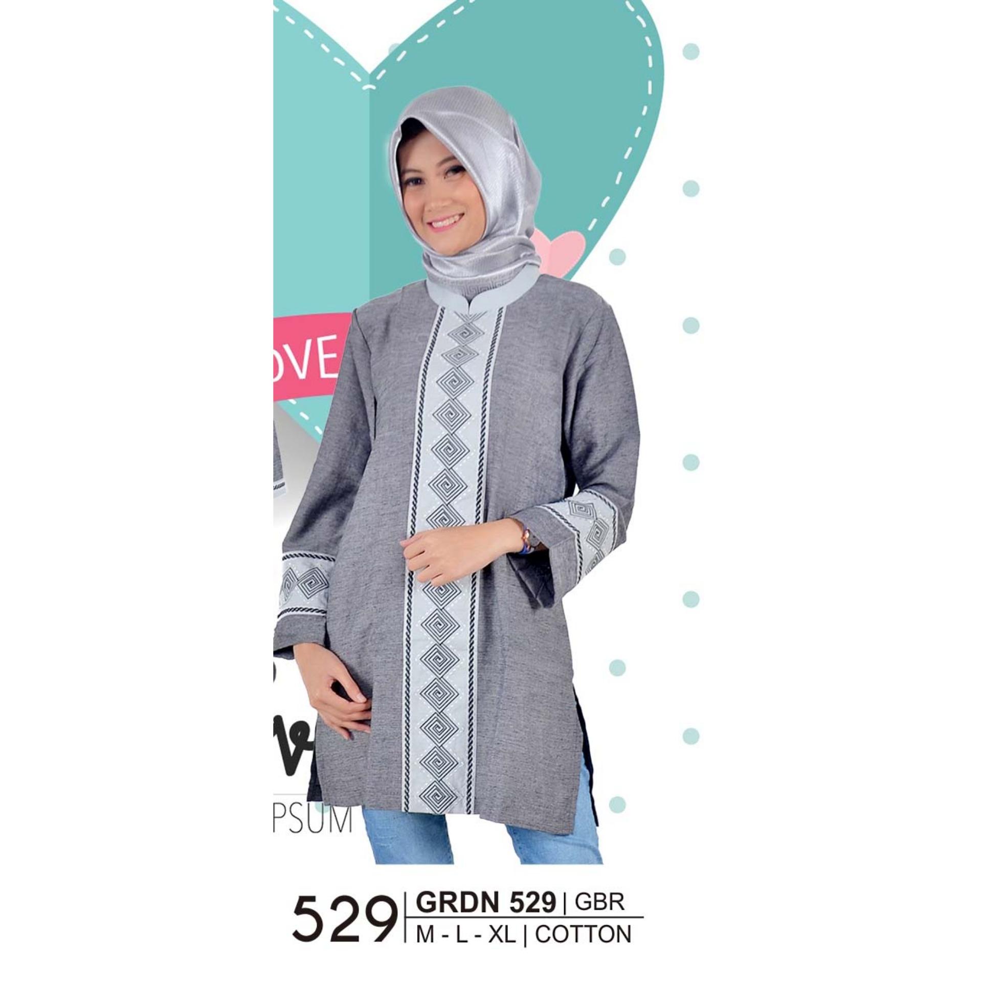 GIARDINO GRDN 529 FASHION DEWASA BAJU MUSLIM WANITA - bahan COTTON - SERASI DAN MODIS (ABU)