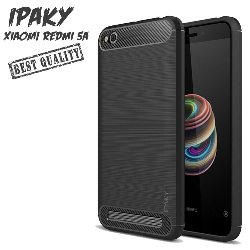 Case Ipaky Carbon Fiber Xiaomi Redmi 5A 5inch Softcase Premium Shockproof TPU Azora - Hitam