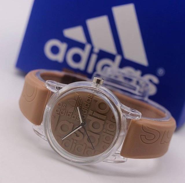 Jam Tangan Pria / Wanita Murah Adidas Sky Rubber Light Brown