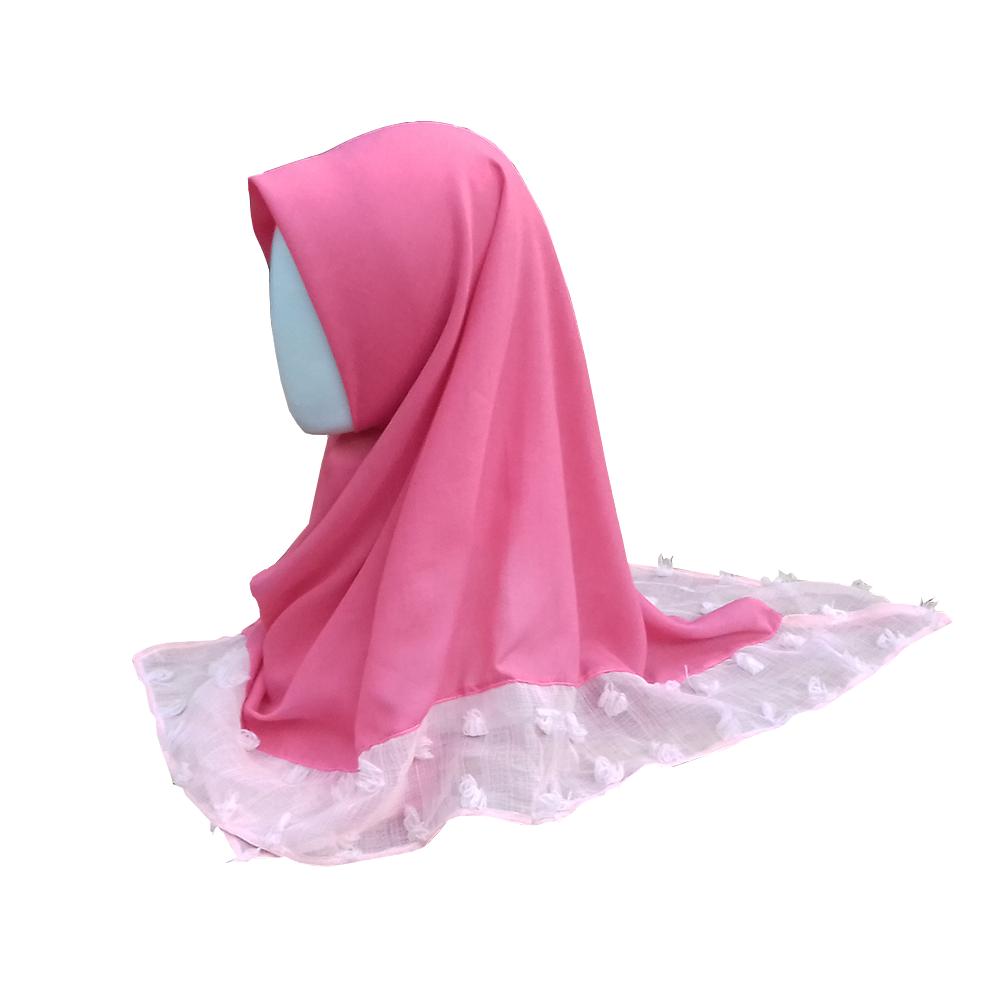 Maula Hijab Jilbab Square Kerudung Segiempat Kombinasi Katun dan Linen Ruby / Rubiah