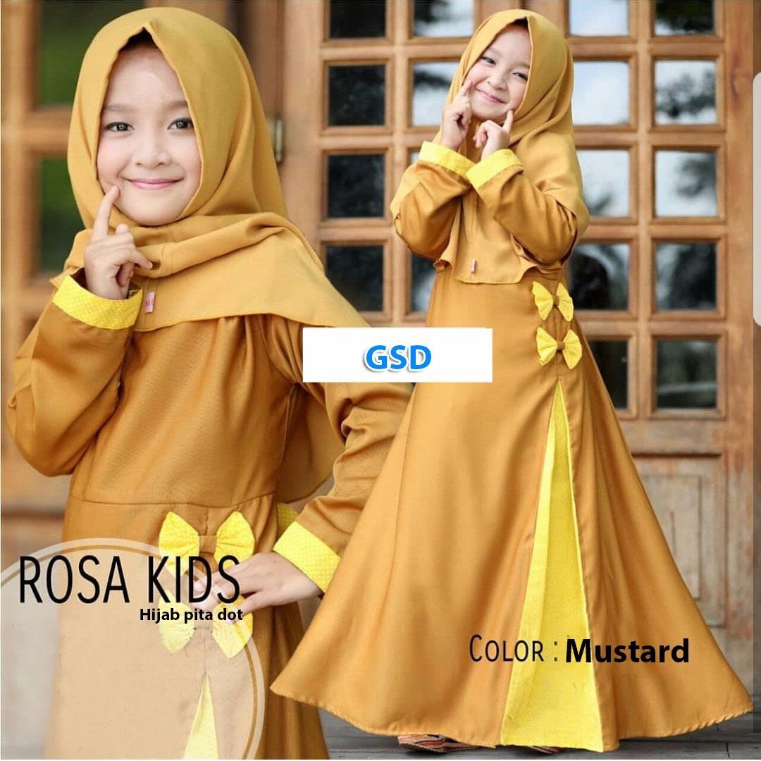 Wowkeren - Baju muslim anak / Dress muslim anak/ gamis anak muslim/ hijab anak-anak/ hijan rossa kid.