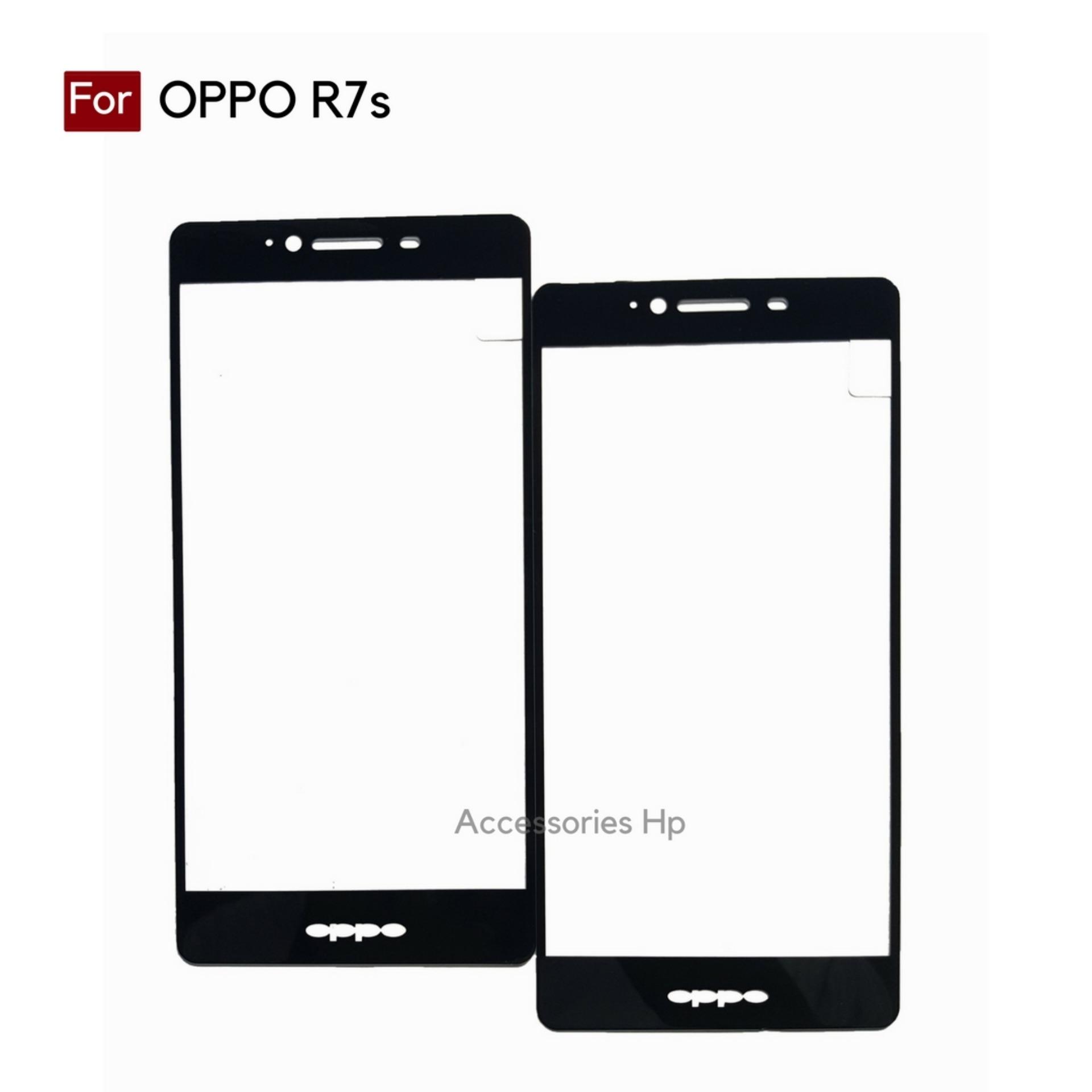Ranmel Glass Tempered Glass Premium Untuk Sony Xperia Z2 Depan Dan Accessories Hp Full Cover Tempered Glass Warna Screen Protector for Oppo R7s Hitam