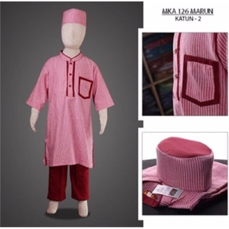 MKA126Marun(5-7tahun) sarung anak koko hafidz jumbo