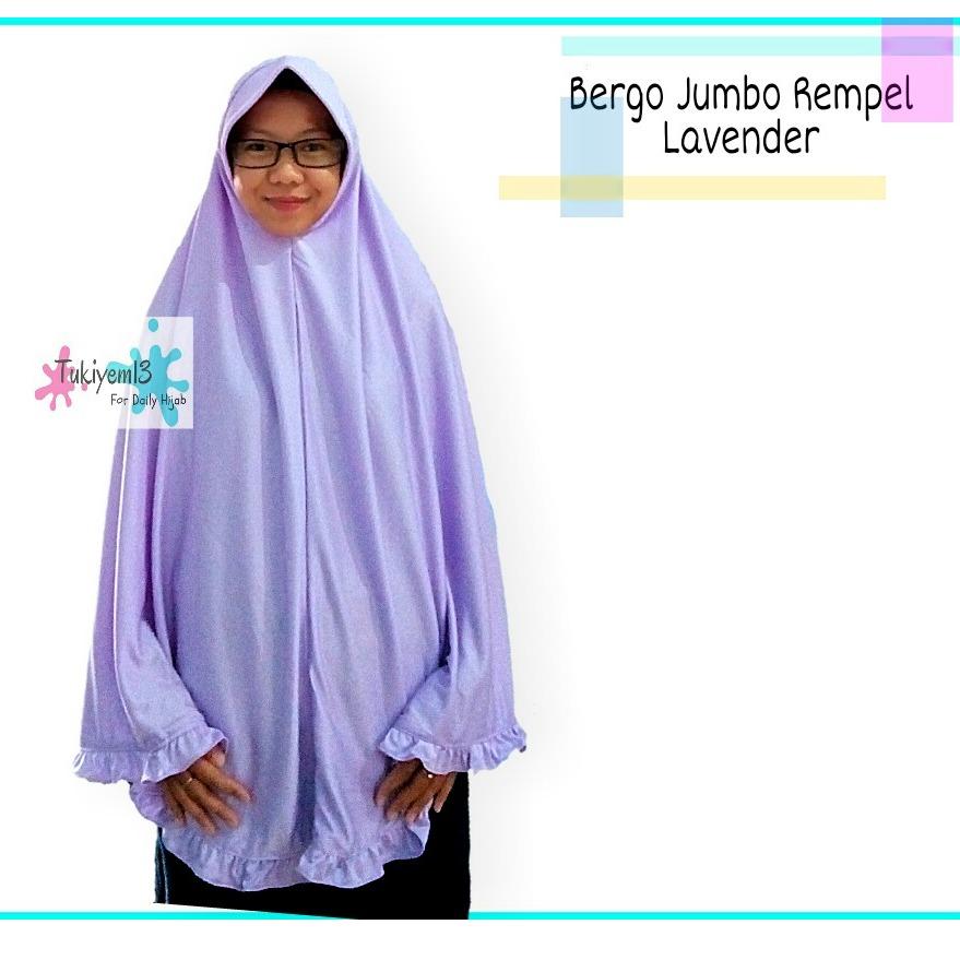 Promo Jilbab Kerudung Hijab Khimar Syar'i Bergo Jumbo Besar Syari Rempel - tukiyem13