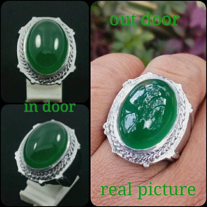 Diskon Promo Perhiasan Aksesoris Cincin batu akik green chalsedony like ijo garut super grade A Murah