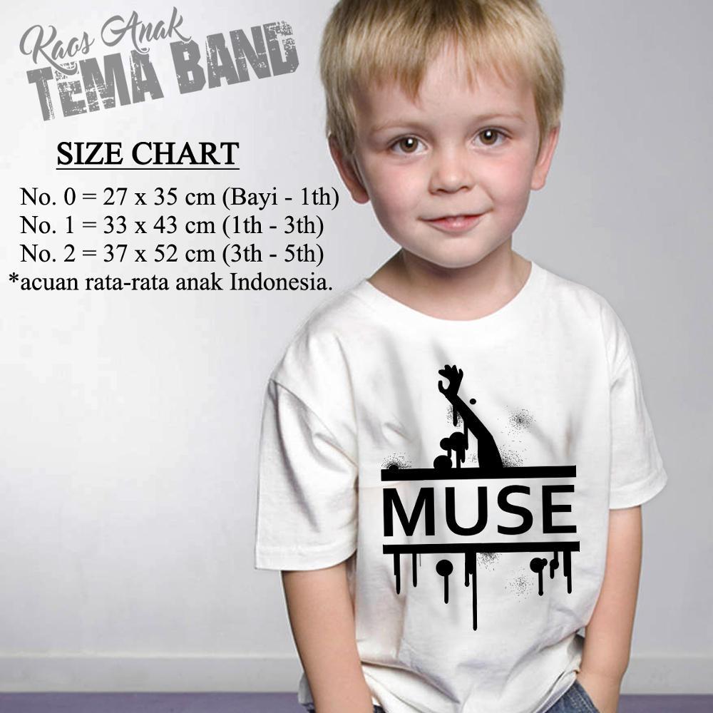 Kaos Anak Tema Band Muse #3 Putih