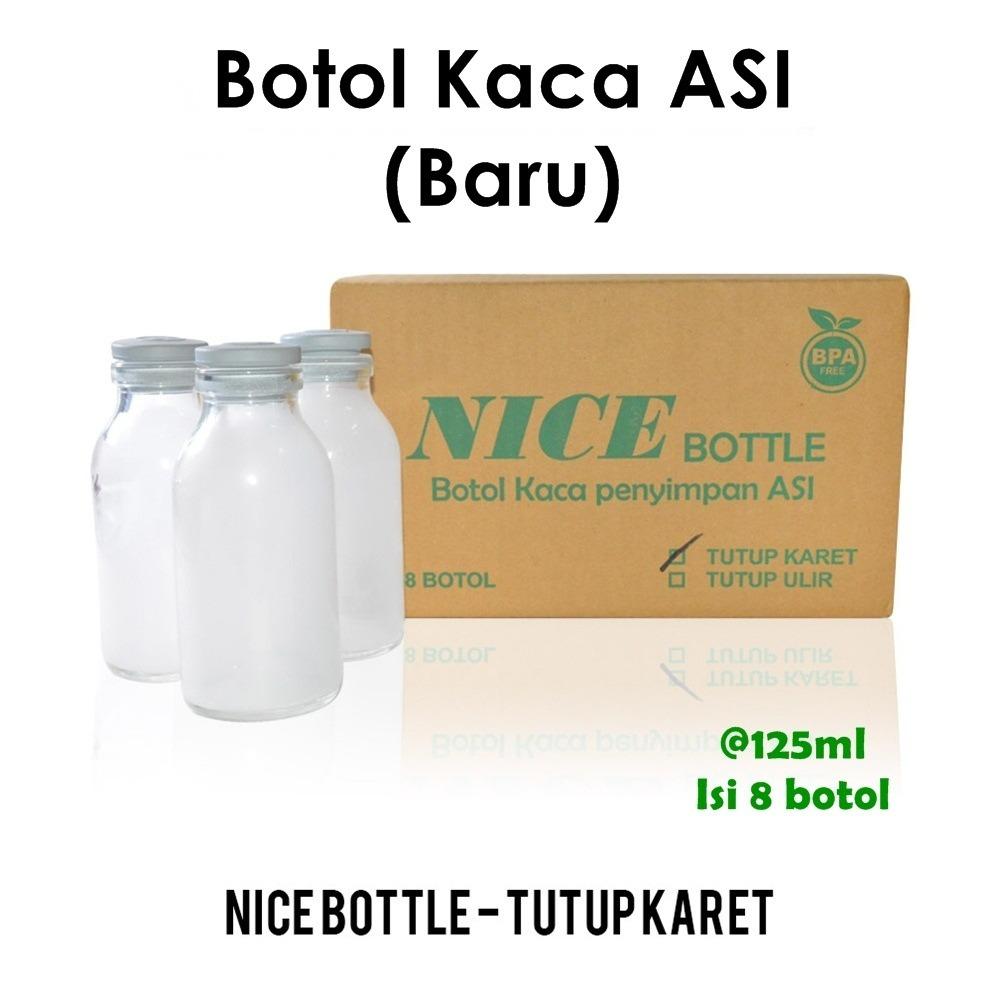 Nice Baby Botol Kaca ASI Baru 100 ml Isi 8 / Botol Penyimpan ASI / Botol Susu / Botol Kaca