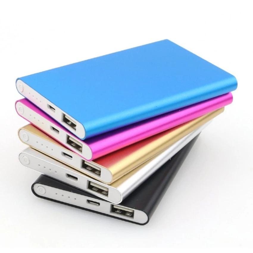 Power bank Slim Metal case 188000 Multicolour with LED biru/pink/gold/hitam/grey  