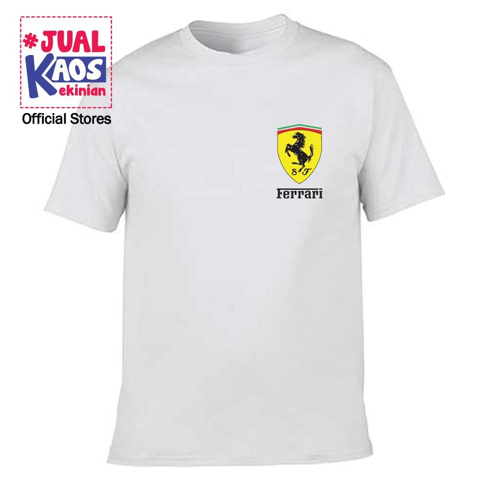 Kaos JP Jual Kaos Jualkaos murah / Terlaris / Premium / tshirt / katun import / lelinian / terkini / keluarga / pasangan / pria / wanita / couple / family / anak / surabaya / distro / ferrari logo / mobil balap / supercar / ferraricar putih