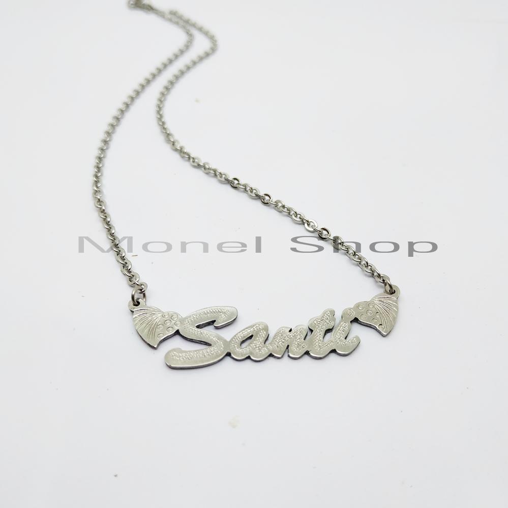 kalung love custom nama stainless grafir pasir - Rantai donat kalung love custom nama stainless grafir pasir – rantai donat