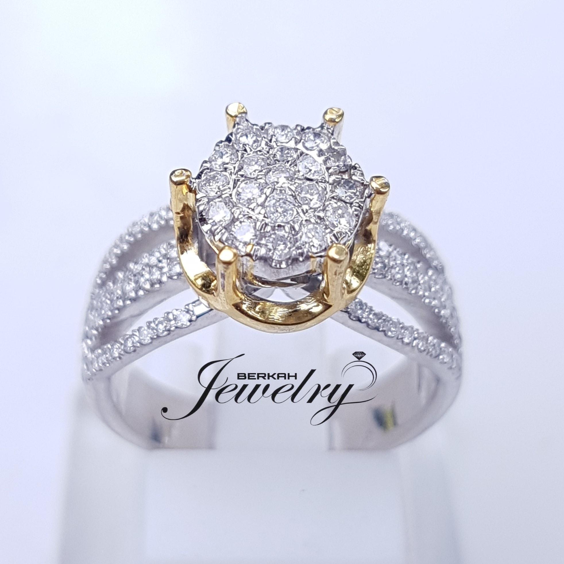 Cincin EMAS BERLIAN Eropa 0,40 Carat ASLI NATURAL DIAMOND Kawin Nikah