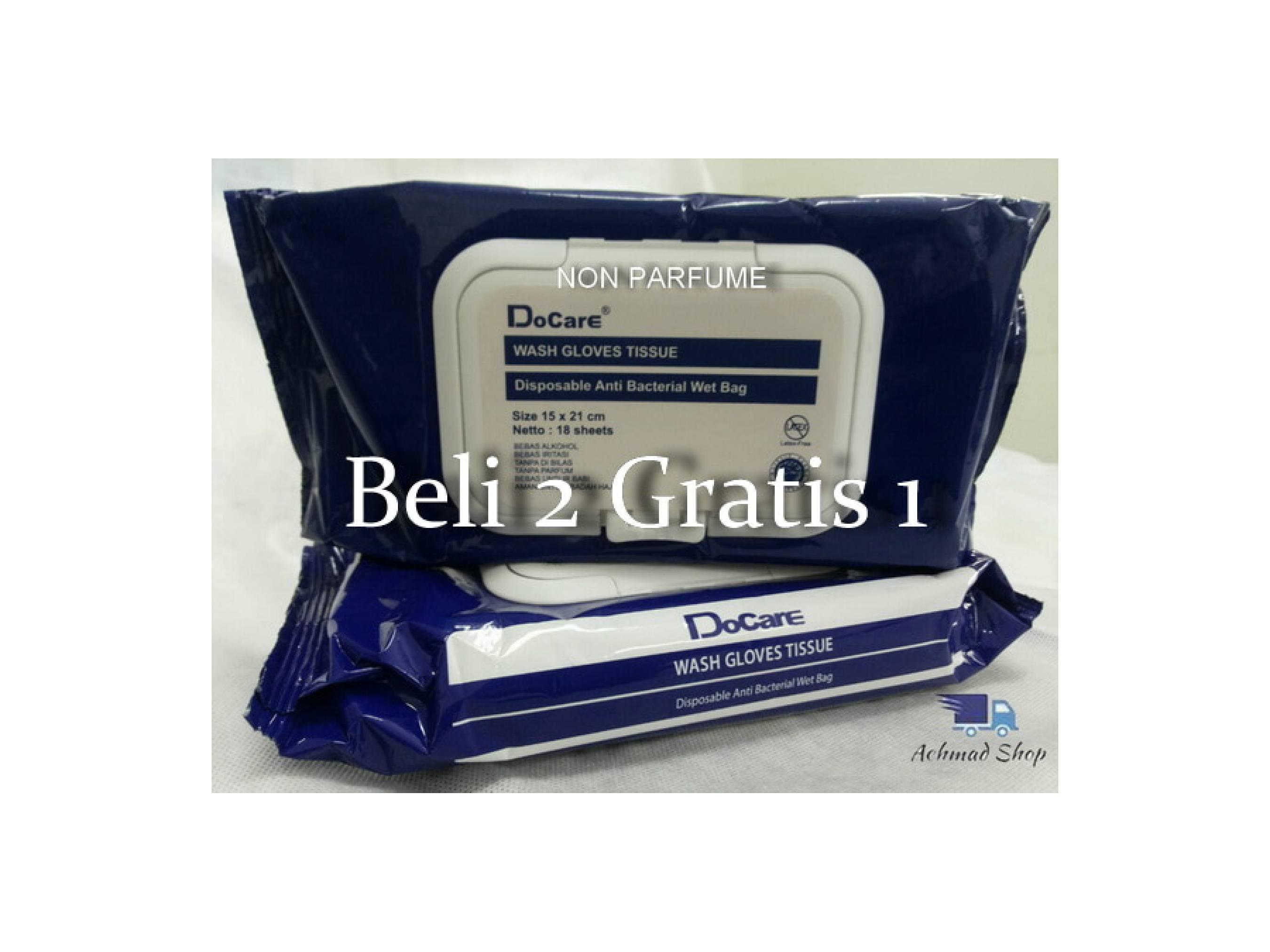 Docare Wash Gloves 2 Gratis 1 Non Parfumed 18's (Haji & Umroh)