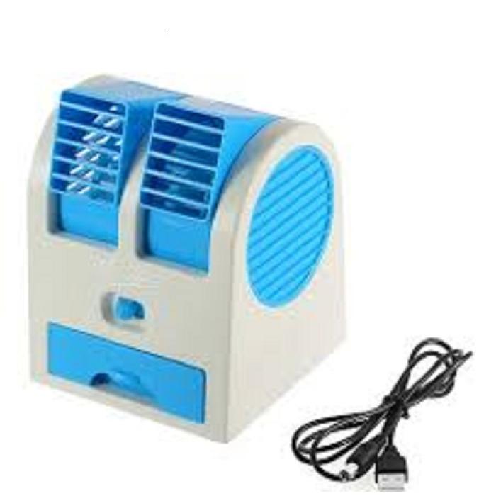AC Mini Portable Double Cooler Fan / Kipas Angin Aromaterapi Parfum