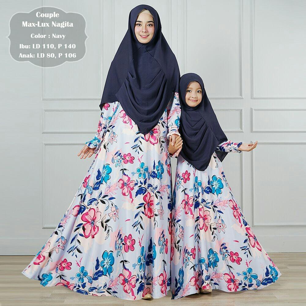 Humaira99 Gamis Muslim Syari Couple Ibu dan Anak Dress Hijab Muslimah Atasan Wanita Maxmara Lux