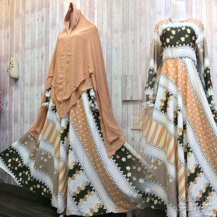 Adzra Gamis Syar'i Murah/Busana muslim Wanita - Alvera Dress - Putih