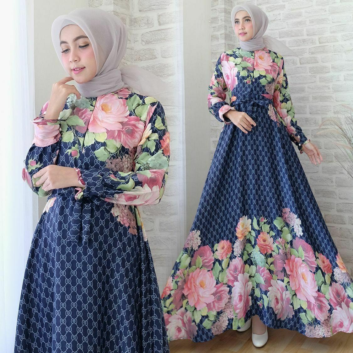 (Foto Asli) PTA Hijab Gamis Kamilia Elegant Flowy