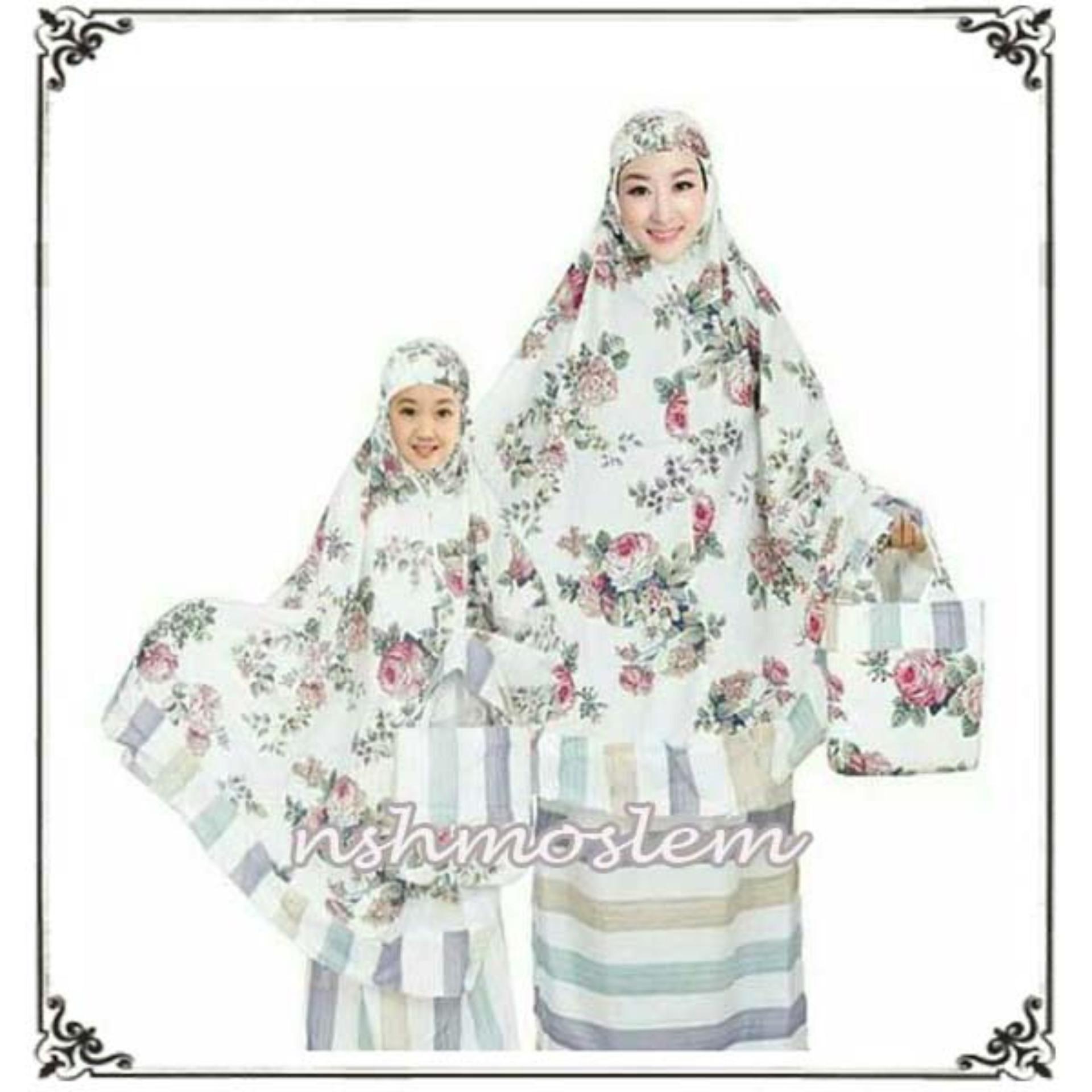 MUKENA COUPLE IBU DAN ANAK KATUN JEPANG JASMINE GREEN by NSH