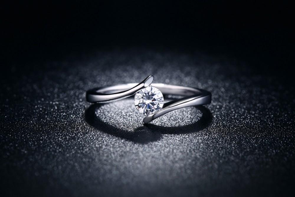 NEW Promo Perhiasan Cincin Silver Berlian Lapis Platinum Perhiasan Simple Elegan BR109 Murah