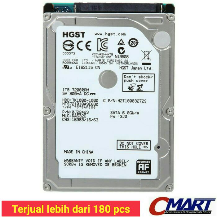 ORIGINAL - Hitachi HGST Laptop 1TB 7200RPM Notebook HDD hardisk harddisk Internal
