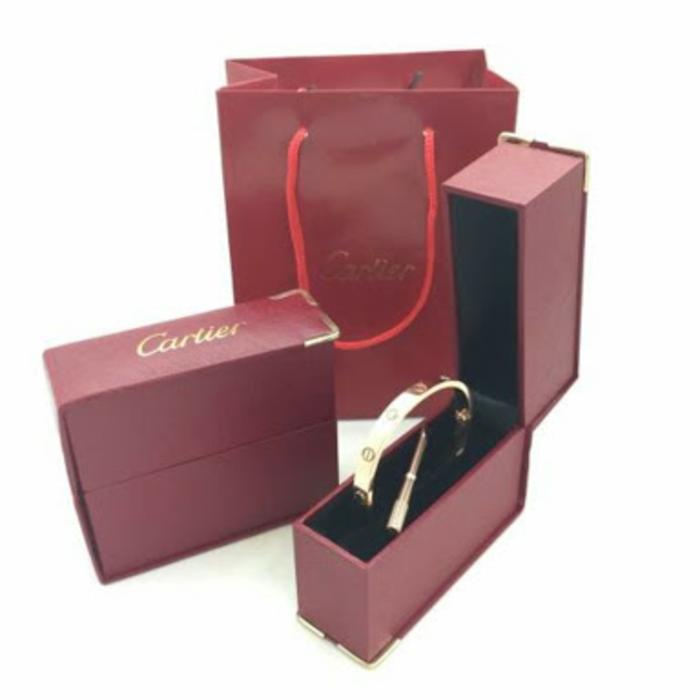 Gelang Cartier Love Eve Zirkon Screw Premium Set Box