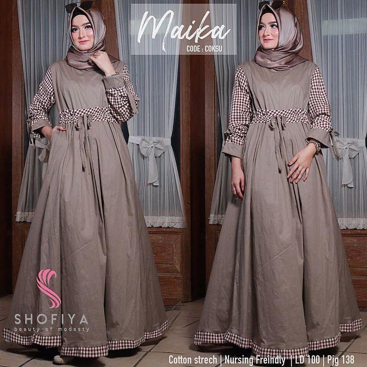 “BC MAIKA” Maxi Dress Syari Gamis Bahan Balotely Wolfice Katun Rubiah Spandek Panjang Hijab Casual Pakaian Wanita Trand Terbaru Fashionable