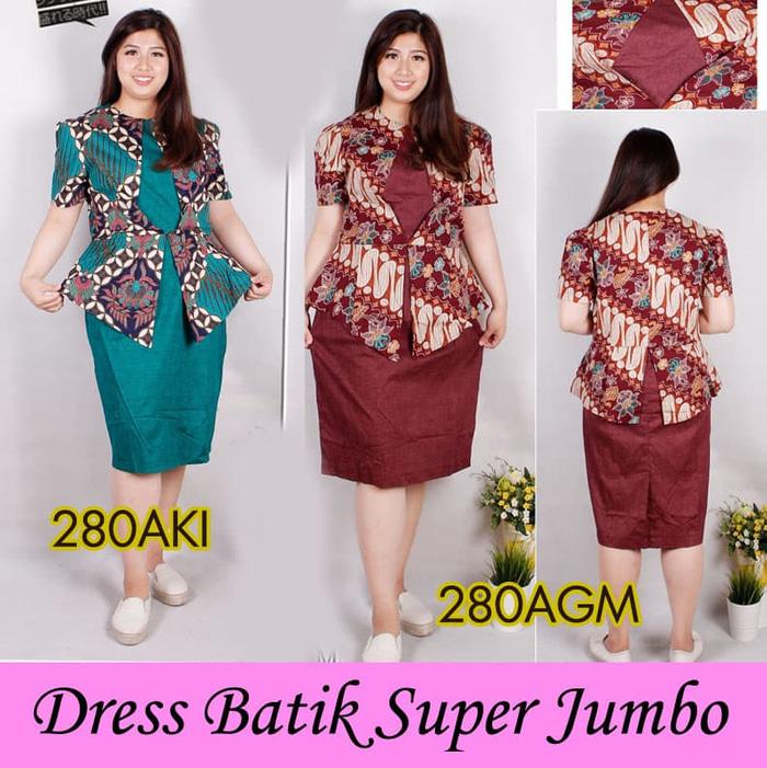 Dress Batik Super Jumbo Bigsize Baju Atasan Wanita Big Size 280 Vol 4