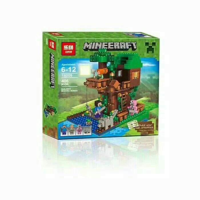 Review Mainan Anak Lego Brick 18009 Minecraft Tree House Isi 406 Pcs