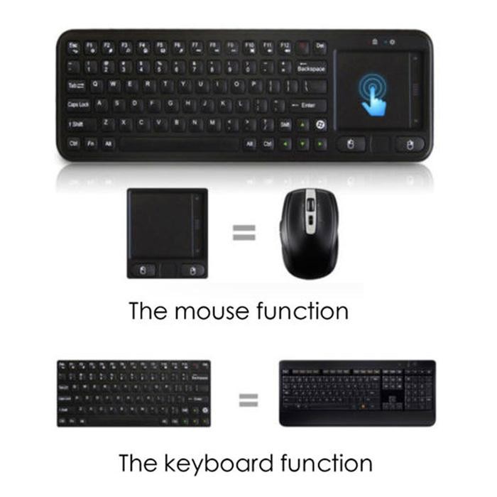 Wireless Keyboard + Tombol Mouse Kiri Kanan + Fitur TouchPad Laptop
