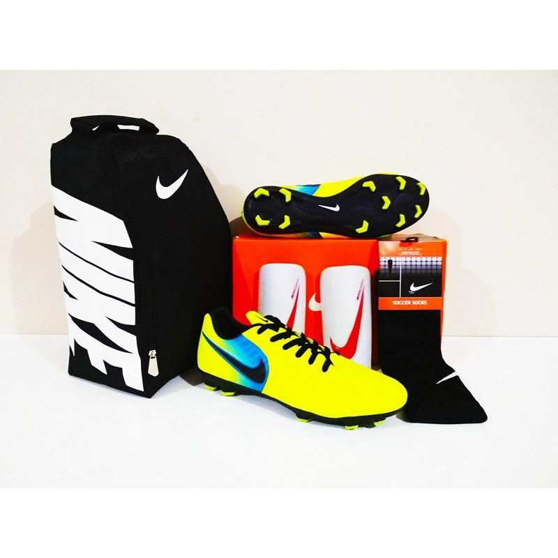 PAKET COMBO HEMAT Sepatu Bola Tiempo Legalcy Yellow FG (Sepatu + Kaus Kaki + Tas Sepatu + Deker