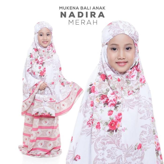 MUKENA BALI ANAK NADIRA MERAH/ MUKENA MURAH/ MUKENA BERKUALITAS/ MUKENA RENDA/ MUKENA B.A.L.I