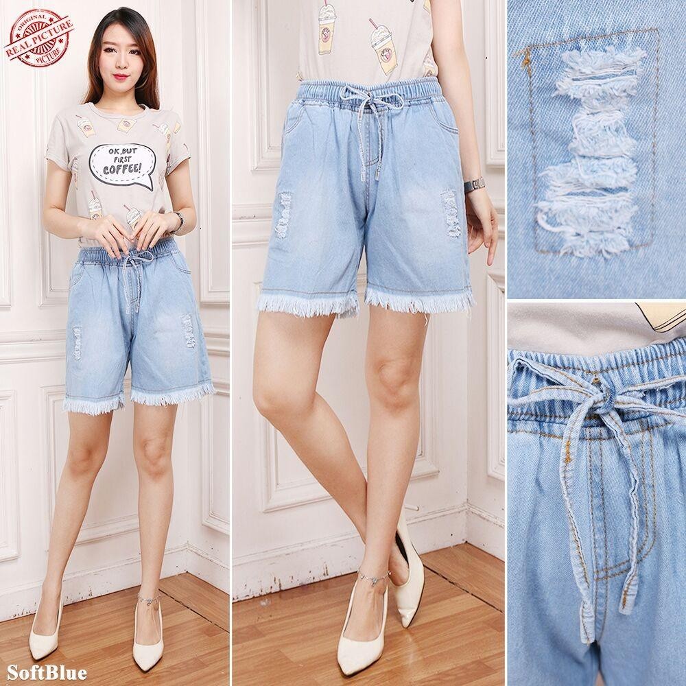 Miracle Celana Pendek Ani Hotpants Jeans Sobek Wanita