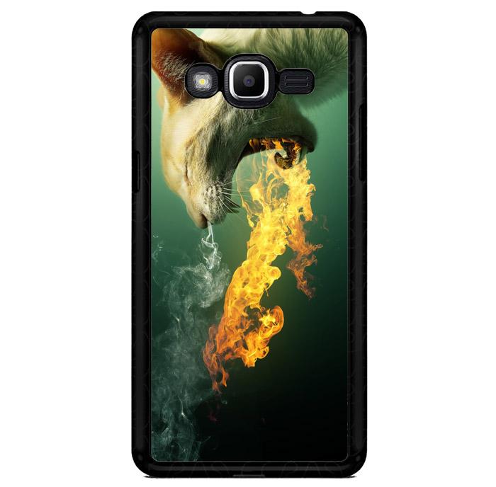 Flaming Cat V0848 Samsung Galaxy J2 Prime Custom Hard Case