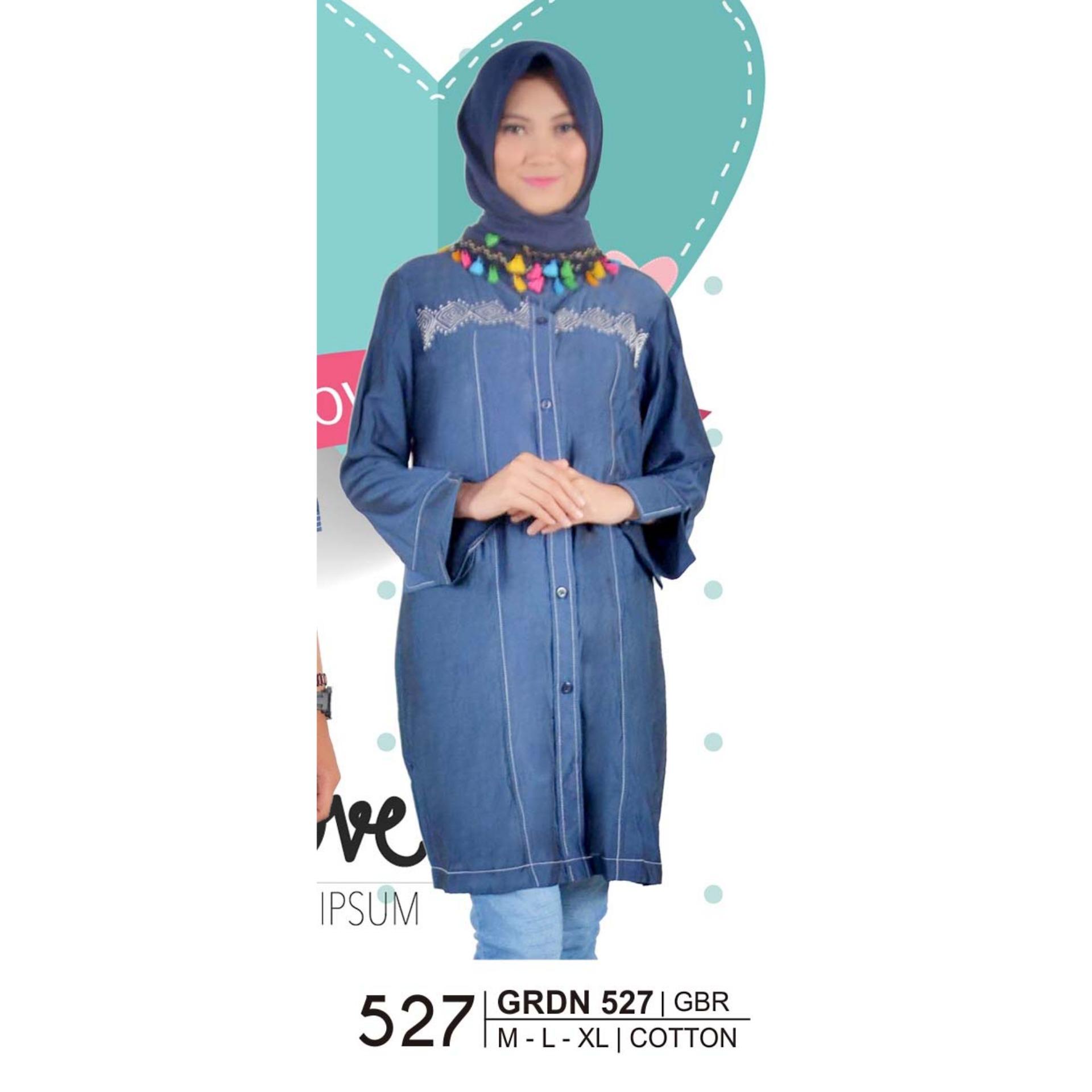 GIARDINO GRDN 527 FASHION DEWASA BAJU MUSLIM WANITA - bahan COTTON - SERASI DAN MODIS (BIRU)
