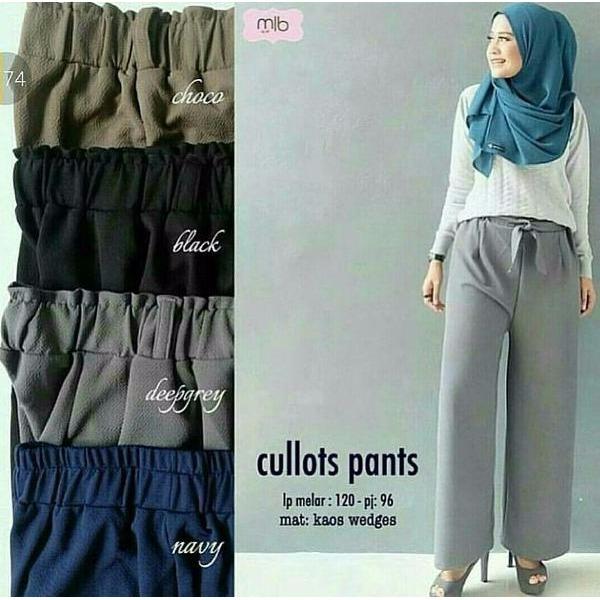 celana kulot garis hitam putih