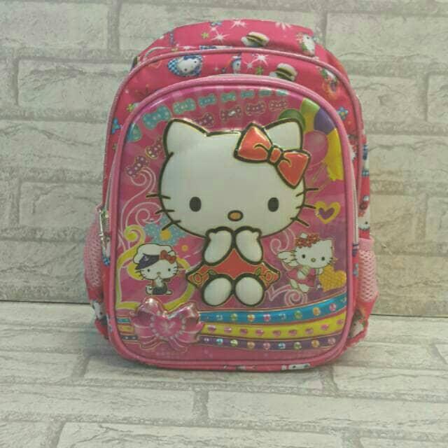 Tas Ransel Sekolah Anak Paud Playgroup 6D LAMPU Timbul Hello Kitty