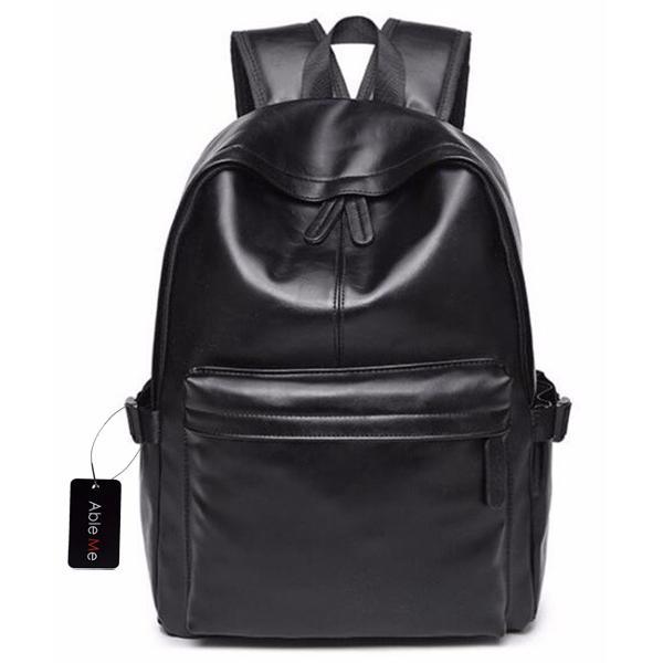 Tas Ransel Unisek AbleMe Tas Ransel Korean Style PU Leather Backpack