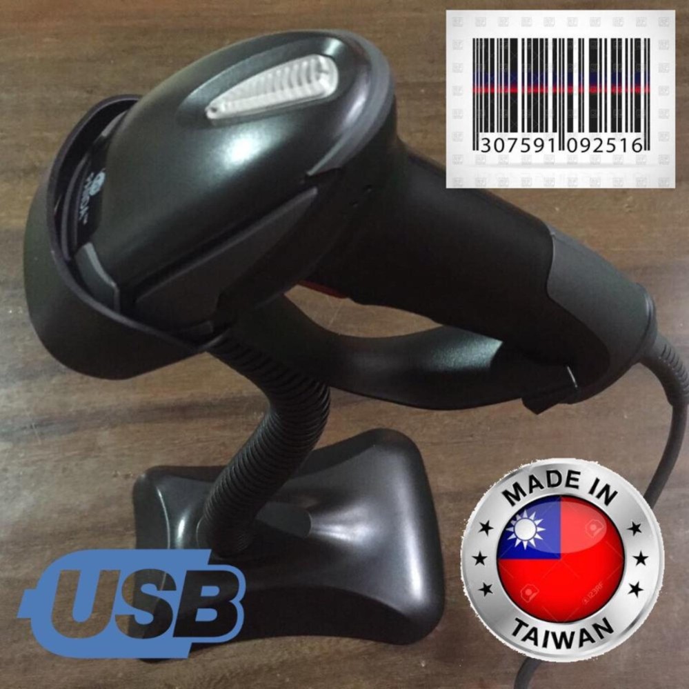 Auto-Sensing 1D Laser Barcode Scanner Panda PRJ-900A with Stand for Kasir Toko Retail Minimarket Supermarket Auto Scan-Sense USB