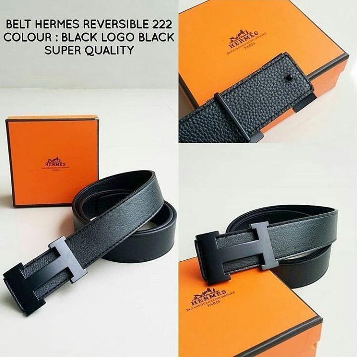 Ikat Pinggang Hermes Reversible HM 222 Black Logo Black