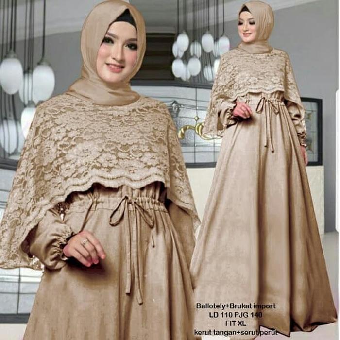 TOSERBU Gamis Maxi (L - Fit XL) ONNI MOCCA - Balotelli Brokat