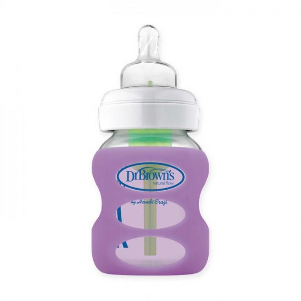 Dr. Brown's 5oz 150ml Wide Neck Glass Bottle + Sleeve Green