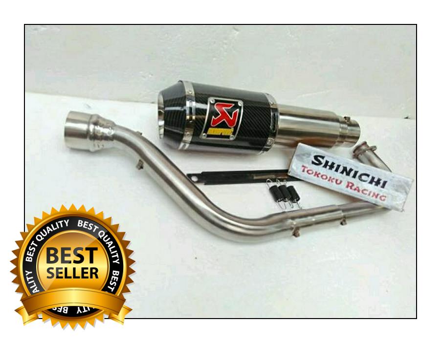 Knalpot Racing Akrapovic Gp M1 fullsyetem Untuk Motor Vixion (old/NVA /NVL) XABRE /BYSON /R15 /pulsar 200ns /Tiger /Verza /Megapro /cbr150 /K45 /Thailand /cb150 new/cb150 old /Mx old /Mx king /Mx new