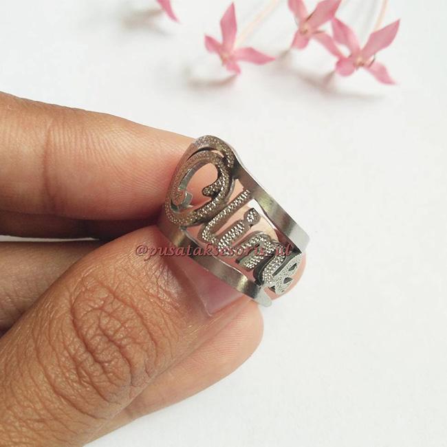 Jual Cincin Nama Silver Titanium Bisa cetak sesuai nama sendiri