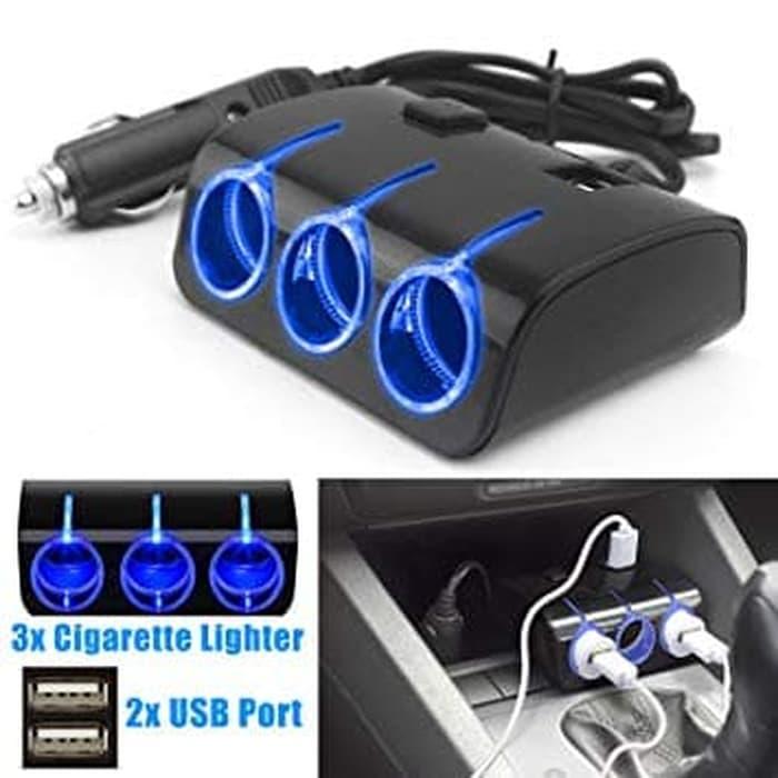 soket usb 3 lubang colok lighter hitam soket usb 3 lubang colok lighter hitam