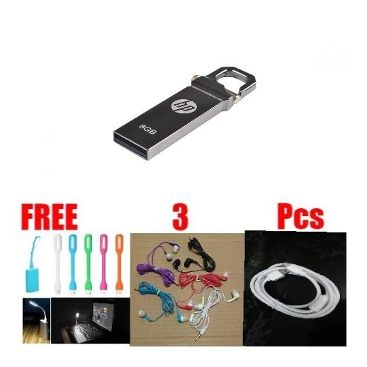 FLASHDISK HP V250W 8 GB FREE LAMPU LED + HANSFREE MUSIC ANGEL + KABEL DATA MICRO BMS114016