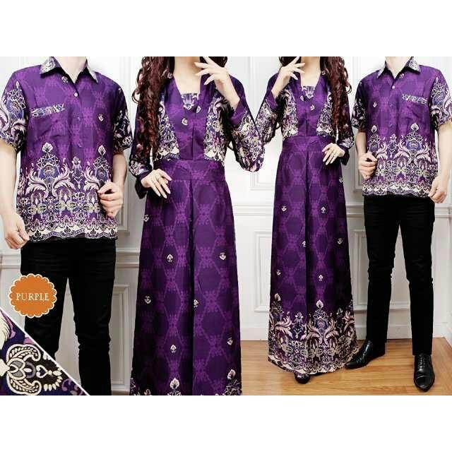 Kenzmal Maxi Gamis Dress Muslim Couple Pasangan Hills - Ungu