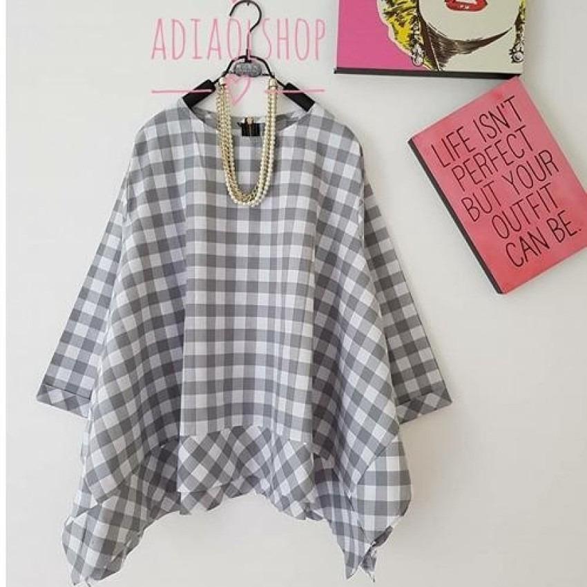 Blouse Kotak - Kotak GM 119 Best Seller / Baju Wanita / Blouse Korea / Atasan Wanita / Baju Formal / Kemeja Wanita / Kemeja Formal / Atasan Muslim / Kemeja Cewek Tunik / Blouse Kece